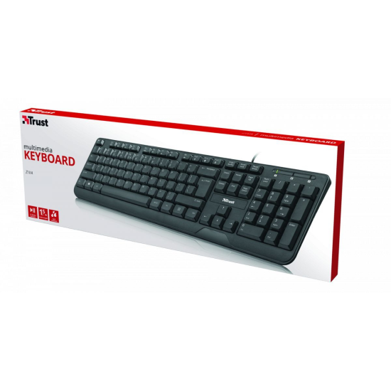 MULTIMEDIA TECLADO TRUST 1.5M CABO MODEL - 22171 PRETO